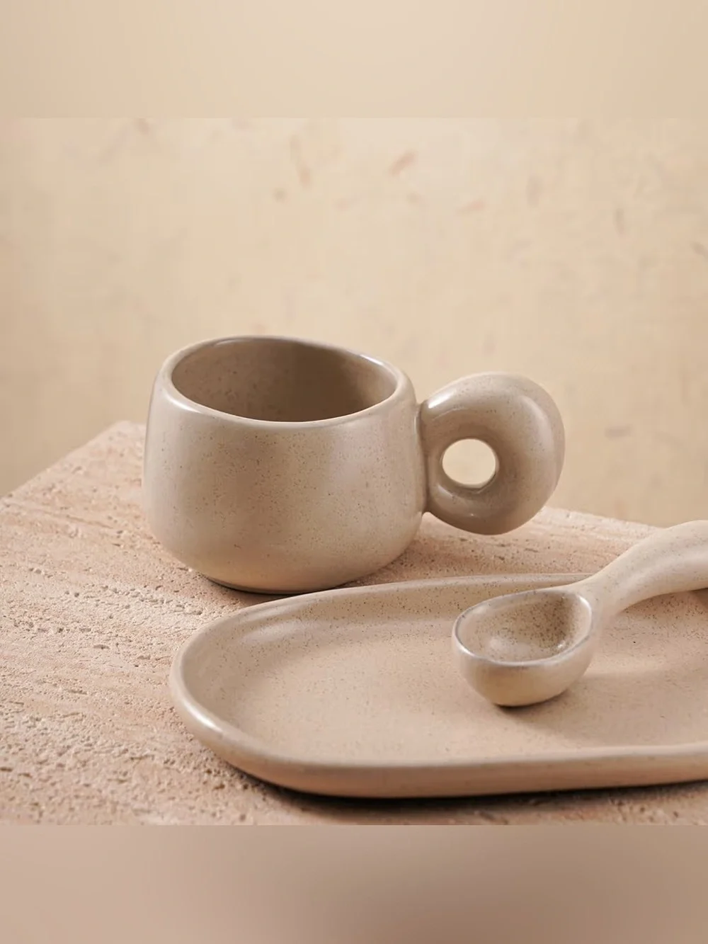 Uaral Ceramic Coffee Mugs Set,Cups Set with Saucer and Spoon